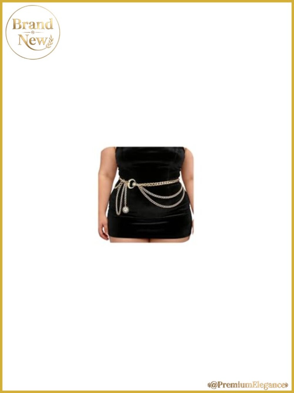 Gold Chain Belt Moon Butterfly Rhinestone Waist Chain